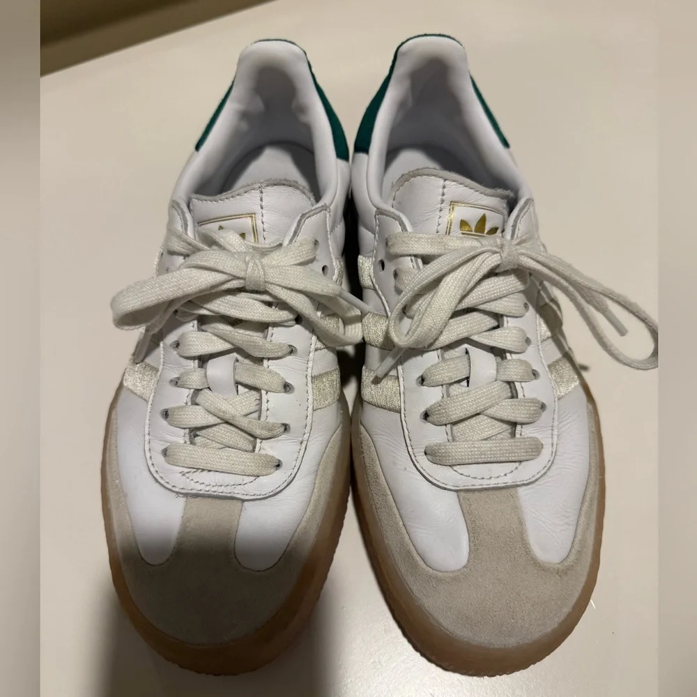 Adidas White and Green Samba Sambae Size 6 Women - Picture 2 of 9